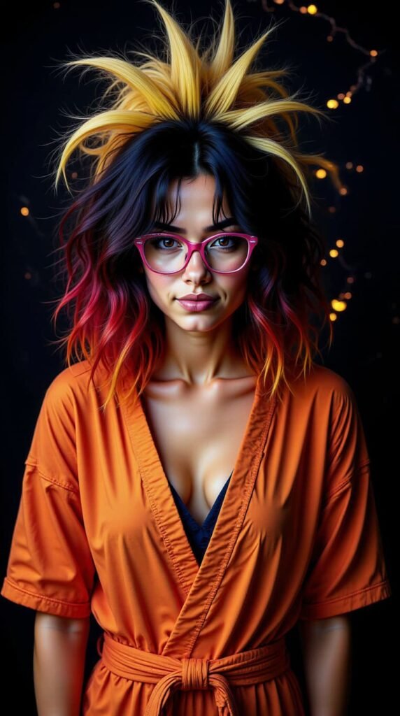 rocio vestida de dragon ball preparada para dar hostias